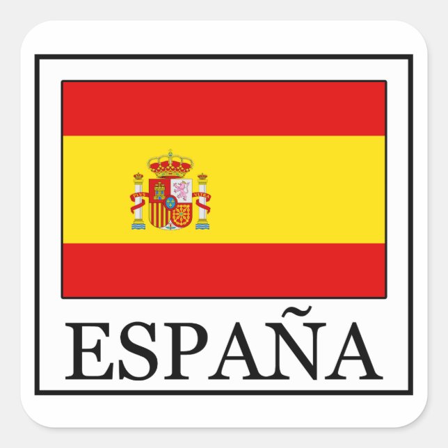 Cuadrada Pegatina de España (Anverso)