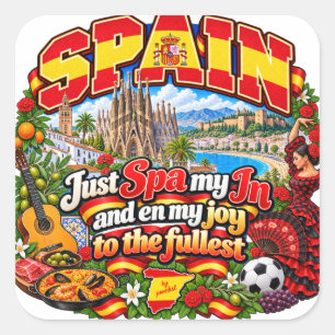 Cuadrada Pegatina de España