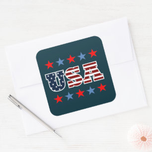 Cuadrada PEGATINA de Estados Unidos
