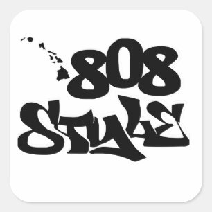 Cuadrada pegatina de estilo 808