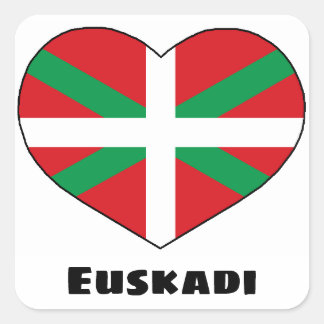 Cuadrada Pegatina de estilo vasco de amor
