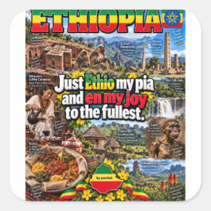 Cuadrada Pegatina de Etiopía
