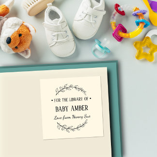Cuadrada Pegatina de Ex Libris de Libro Personalizado para 