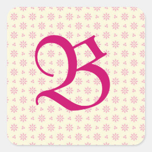 Cuadrada Pegatina De Eyelet Rosa Monogramado