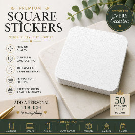 Cuadrada Pegatina de Favor de Boda de Encaje Blanco de Lujo