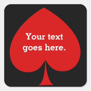 Cuadrada Pegatina de favor de fiesta de poker casino pica