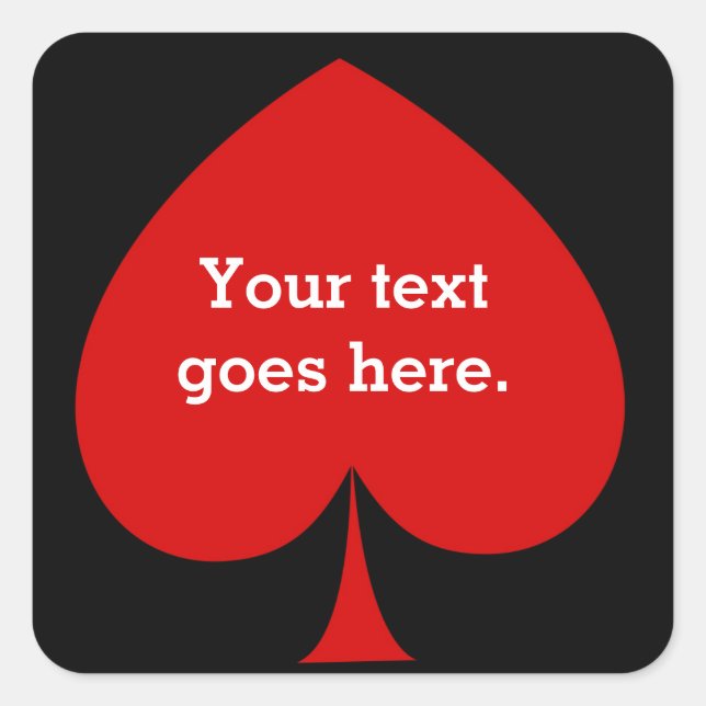 Cuadrada Pegatina de favores del partido de casino de póque (Anverso)