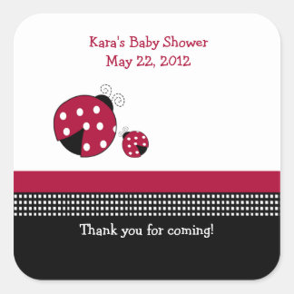 Cuadrada Pegatina de favoritos de Polkadot Ladybug SQUARE