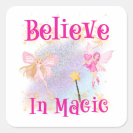 Cuadrada Pegatina de Fe y Fe