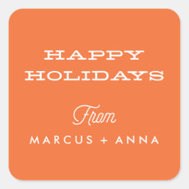 Cuadrada Pegatina de Felices Fiestas