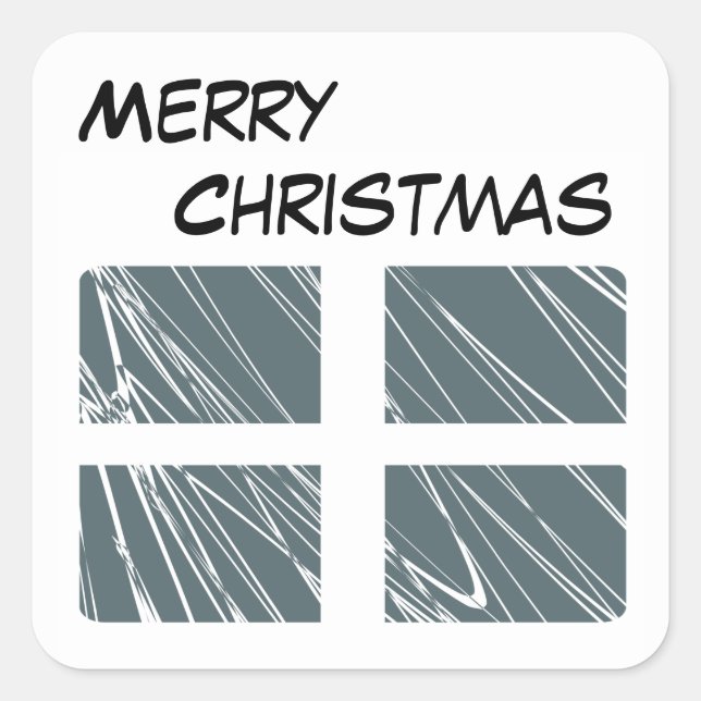 Cuadrada Pegatina de Feliz Navidad (Anverso)