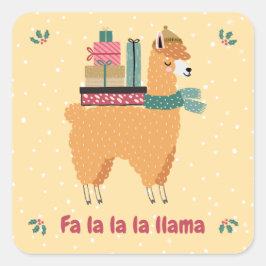 Cuadrada Pegatina de feriado de Fa la La Llama