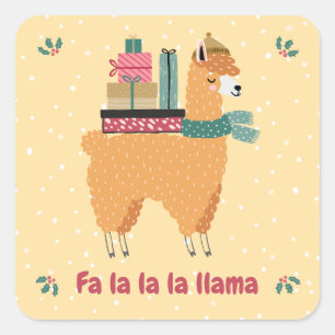 Cuadrada Pegatina de feriado de Fa la La Llama