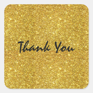 Cuadrada Pegatina de fiesta de brillo glitter dorado