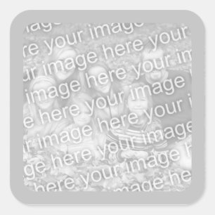 Cuadrada Pegatina de fotografía con borde plateado