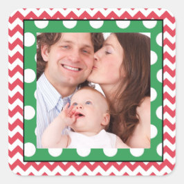Cuadrada Pegatina de fotografía familiar
