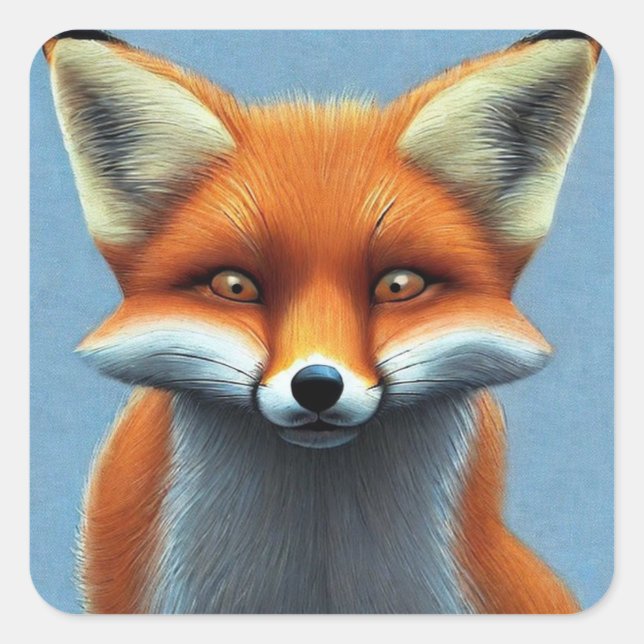 Cuadrada Pegatina de Fox Square (Anverso)