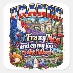 Cuadrada Pegatina de Francia