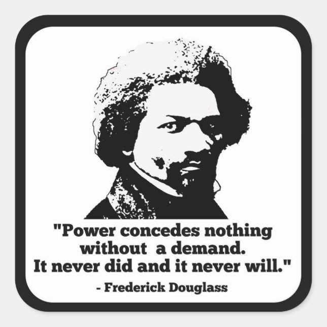 Cuadrada Pegatina de Frederick Douglass (Anverso)
