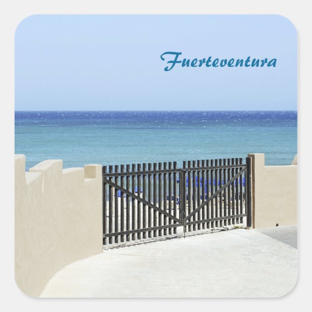 Cuadrada Pegatina de Fuerteventura (Anverso)