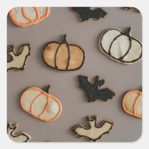 Cuadrada Pegatina de galletas de Halloween