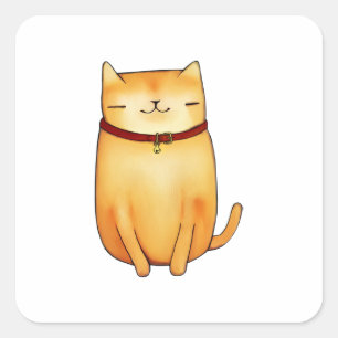 Cuadrada Pegatina de gato