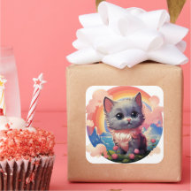 Pegatina de gato bonito