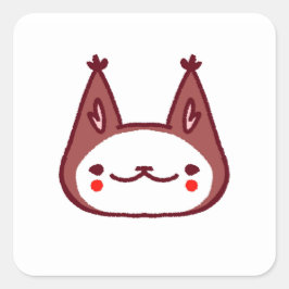 Cuadrada Pegatina de gato de payaso