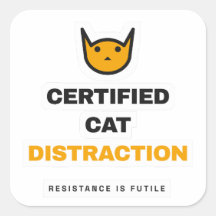 Pegatina de Gato Divertida Distracción de Gato Cer