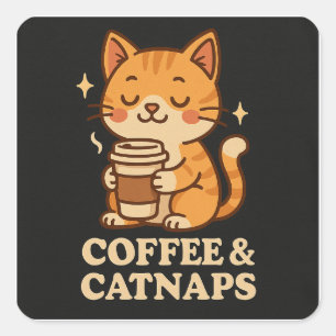 Cuadrada Pegatina de gatos de camisetas