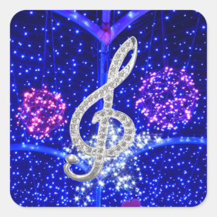 Cuadrada Pegatina de Gclef de la música