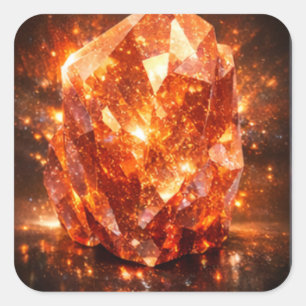 Cuadrada Pegatina de gema de cobre Sunstone Spark