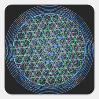 Cuadrada Pegatina de geometría sagrada