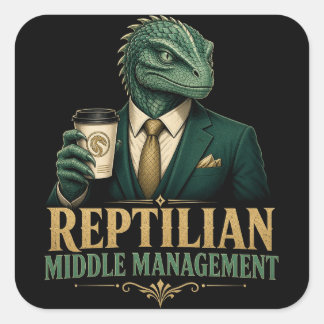 Cuadrada Pegatina de gestión intermedia reptiliana
