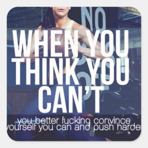 Cuadrada Pegatina de Gimnasio de Construcción de Cuerpo Mot