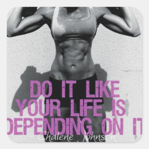 Cuadrada Pegatina de Gimnasio de Construcción de Cuerpo Mot