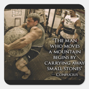 Cuadrada Pegatina de Gimnasio de Construcción de Cuerpo Mot