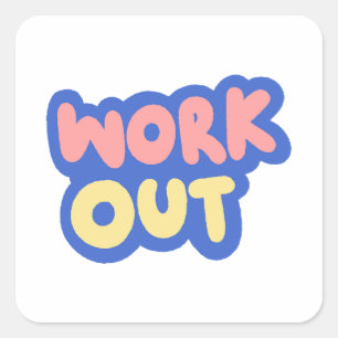 Cuadrada Pegatina de gimnasio / fitness limpio sin excusa