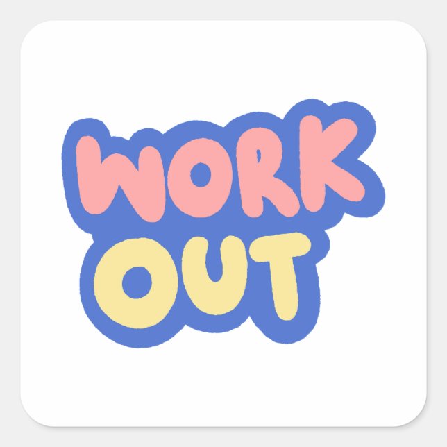 Cuadrada Pegatina de gimnasio / fitness limpio | sin excusa (Anverso)