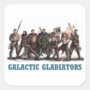 Cuadrada Pegatina de gladiadores galácticos