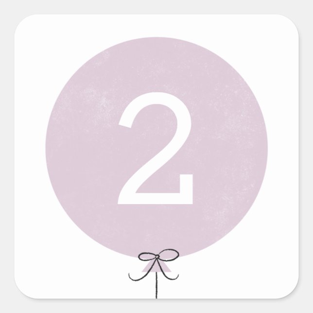 Cuadrada Pegatina de globos - Lavender (Anverso)