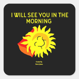 Cuadrada Pegatina de Good Night Sun Square