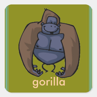 Cuadrada pegatina de gorila