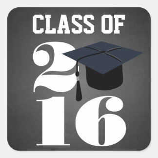 Cuadrada Pegatina de graduación de Chalkboard 2016