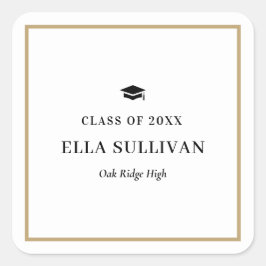 Cuadrada Pegatina de graduación de color editable de la gal