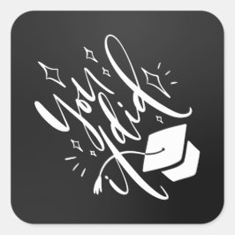 Cuadrada Pegatina de graduación. Idea de decoración de rega