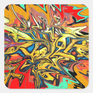 Cuadrada Pegatina de graffiti