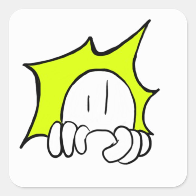 Cuadrada Pegatina de graffiti de Guay (Anverso)