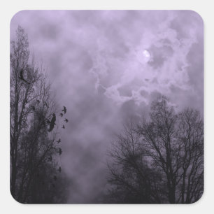 Cuadrada Pegatina de Halloween de Sky Purple Mist
