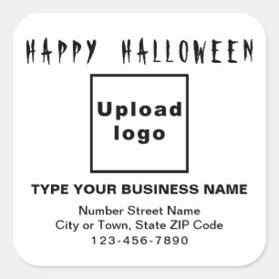 Cuadrada Pegatina de Halloween Empresarial Black and White 